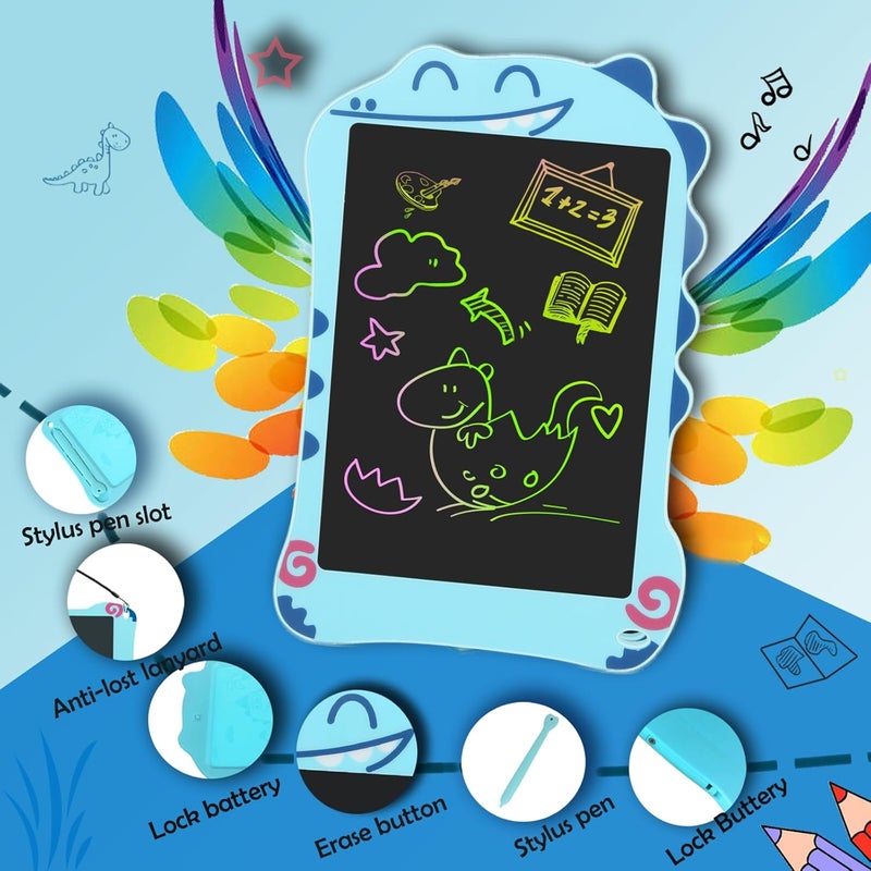 DecuT LCD Writing Tablet Dinosaur Toys for Boys Kids, Colorful Toddler Blue Toys Drawing Board, Educational Children Toy, Doodle Pad for 3 4 5 6 7 8 Year Old Boy Kid Birthday Party Christmas Gifts,8.5inch - Image 5